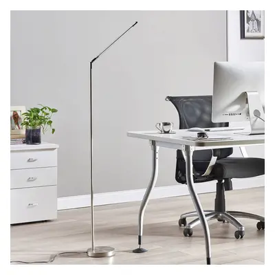 Lindby LED stojací lampa Lindby Jabbo, 163 cm, nikl, kov