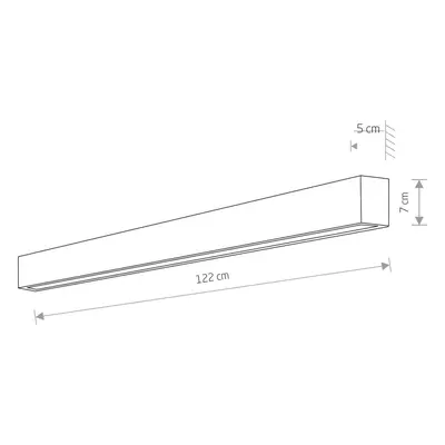 Euluna Rovné nástěnné svítidlo L, 122 cm, černé