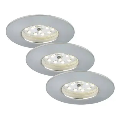 Briloner LED vestavné světlo Attach Dim, IP44, sada 3 kusů, hliník