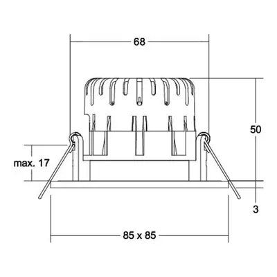 BRUMBERG Vestavné bodové svítidlo BRUMBERG LED BB21, nikl 85 x 85 mm, zapínání a