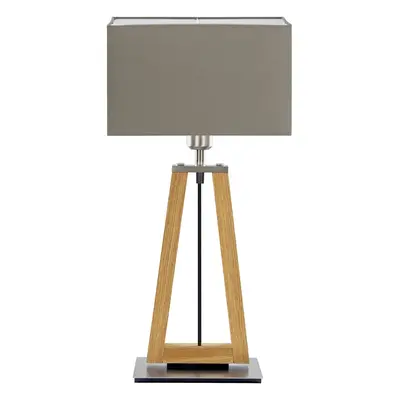 HerzBlut Stolní lampa HerzBlut Bi Bob, olejovaný dub/taupe