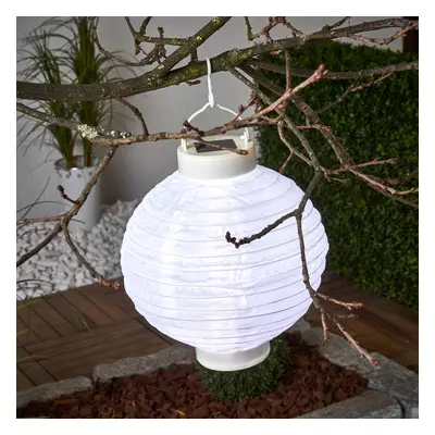 STAR TRADING LED solární lampion Jerrit 20 cm, bílý