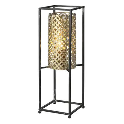 Freelight Stolní lampa Petrolio, černá / zlatá, výška 47 cm