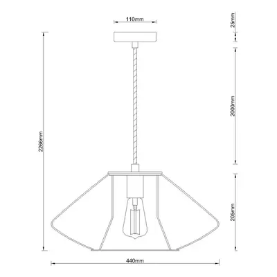 Beacon Lighting Závěsná lampa Beacon Pheonix Squat, černá, kov, Ø 45 cm