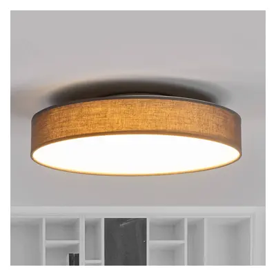 Lindby LED textilní stropní lampa Saira, 40 cm, šedá