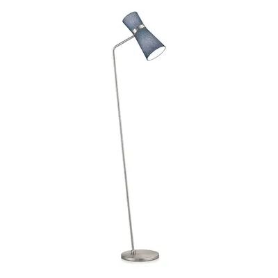 Knapstein Stojací lampa Yuna-S matný nikl, modrá pohyblivá