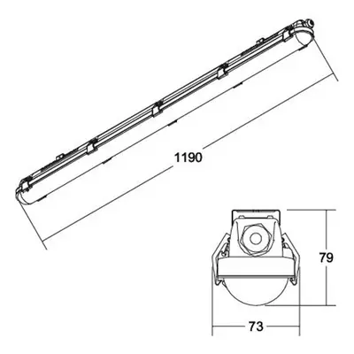 BRUMBERG BRUMBERG Humid One koupelnové světlo nouzové světlo 119cm