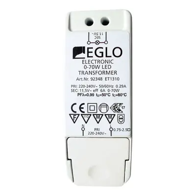 EGLO Transformátor 92348 11,5V 0-40W LED, 0-70W halogen