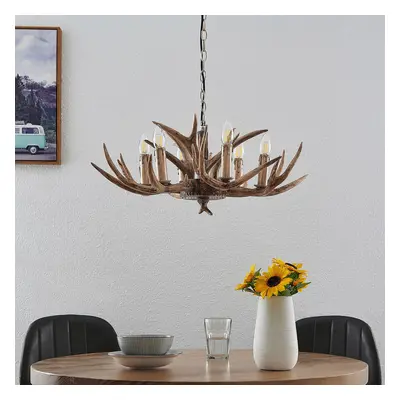 Lindby Závěsná lampa Lindby Tejask, paroh, 6 světel, 70 cm