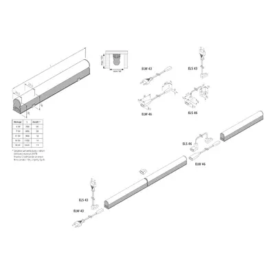 Hera LED světelná lišta EcoLite F HO, 4 000K, 115cm