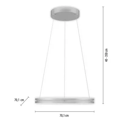 PURE PURE E-Loop LED závěsné světlo, CCT, stříbrná