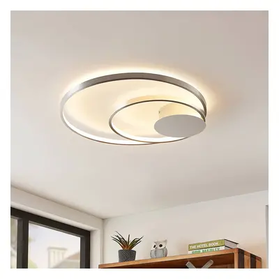 Lindby Stropní svítidlo Lindby Nerwin LED, 65 cm, kulaté, hliník/chrom