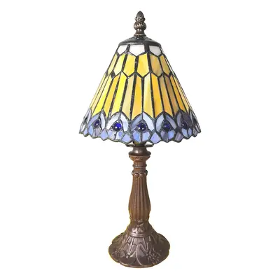 Clayre&Eef Stolní lampa 5LL-6110 ve stylu Tiffany, hnědá