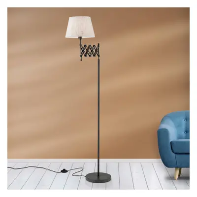 Orion Stojací lampa Factory s lněným stínidlem