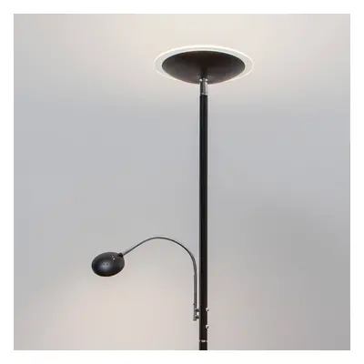 Lindby LED stojací lampa Malea, čtecí rameno, černá