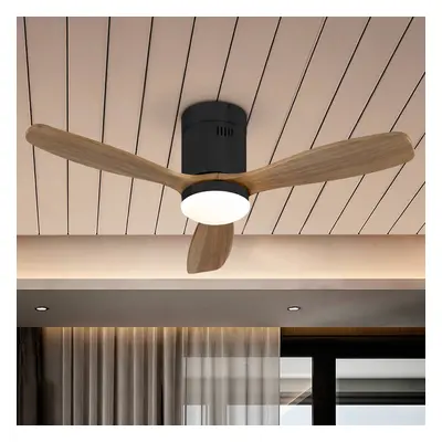 Schuller Valencia Stropní ventilátor LED Siroco Mini, stejnosměrný proud, tichý, černá/ořech