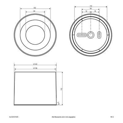 EVN LED stropní spot ALG54, Ø 21,3 cm antracit