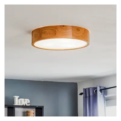 TEMAR LIGHTING Stropní svítidlo Cleo, Ø 38 cm, 3 světla, dubové dřevo, E27