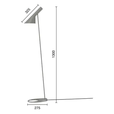 Louis Poulsen Designová stojací lampa Louis Poulsen AJ šedá