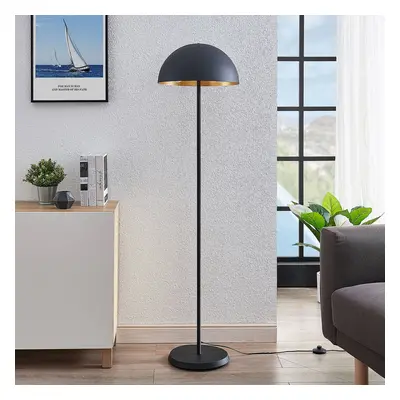 Lindby Stojací lampa Idalene z kovu, černo-zlatá