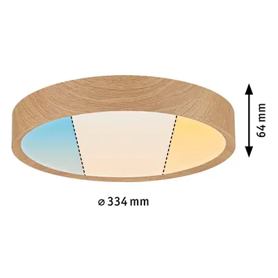 Paulmann Paulmann Tega LED stropní světlo IP44 CCT dřevo