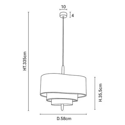 MARKET SET MARKET SET Oblázková textilní závěsná lampa krémová Ø 58 cm