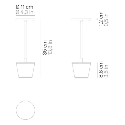 Zafferano Zafferano Poldina Reverso stolní lampa aku corten