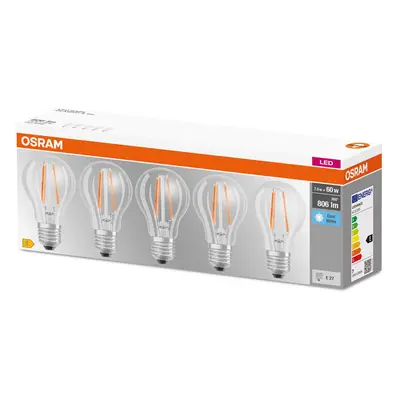 OSRAM OSRAM LED žárovka E27 Base CL A 7W 4.000K čirá 5ks