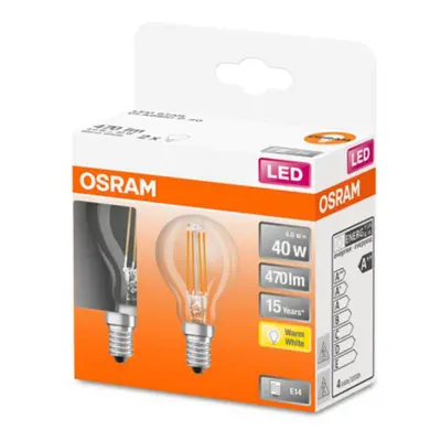 OSRAM OSRAM Classic P LED žárovka E14 4W 2 700K čirá 2ks