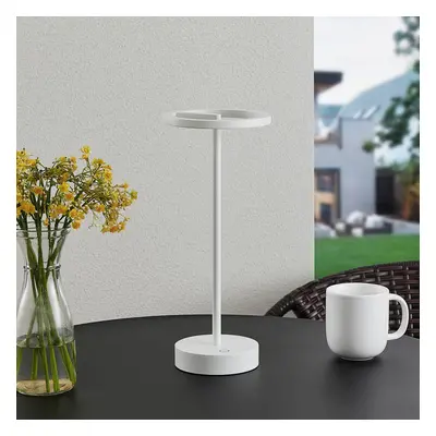 Lucande Nabíjecí stolní lampa Lucande LED Halona, bílá, hliník, USB, IP54