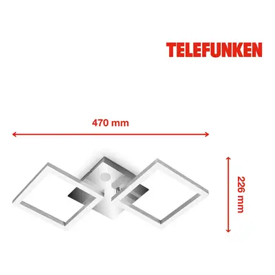 Telefunken LED stropní Frame, senzor, chrom/hliník 47x23cm