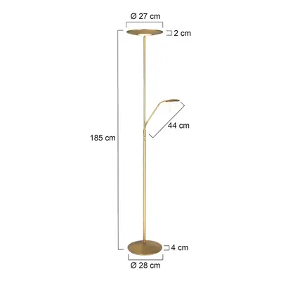 Steinhauer Stropní svítidlo Zodiac LED s LED světlem na čtení, mosazné provedení