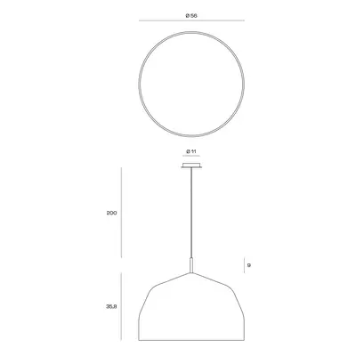 miloox by Sforzin Závěsné svítidlo Hrnek, krémově bílé s chromovanými detaily Ø56cm