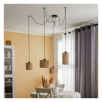 TK Lighting Závěsné svítidlo Juta, čtyři světla