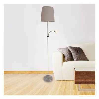 Näve Textilní stojací lampa s LED lampou na čtení