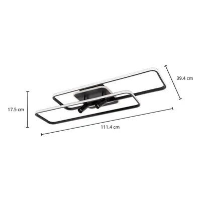 Lucande Stropní svítidlo Lucande Tival LED, dlouhé, černé