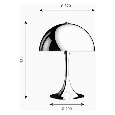 Louis Poulsen Louis Poulsen Panthella 320 stolní lampa, chrom