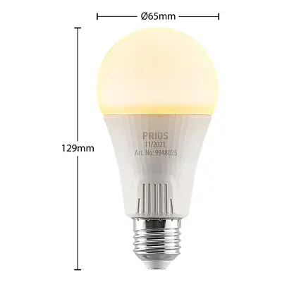 PRIOS LED žárovka E27 A60 15W bílá 2 700K