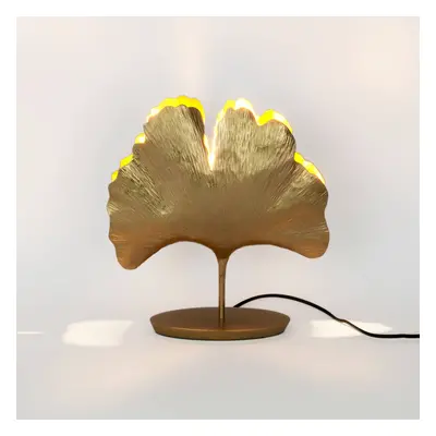 Holländer Stolní lampa Ginkgo, zlatá, 36x34cm