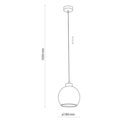 TK Lighting Závěsné svítidlo Devi, sklo, jantarová barva, jedno světlo, Ø 18 cm