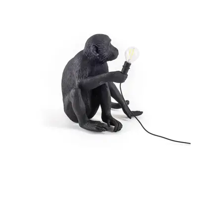 SELETTI LED deko terasové světlo Monkey Lamp sedící černá