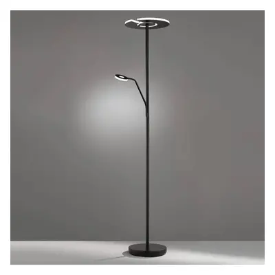 FISCHER & HONSEL LED stojací lampa Dent, černá, 180 cm, CCT, 2 světla