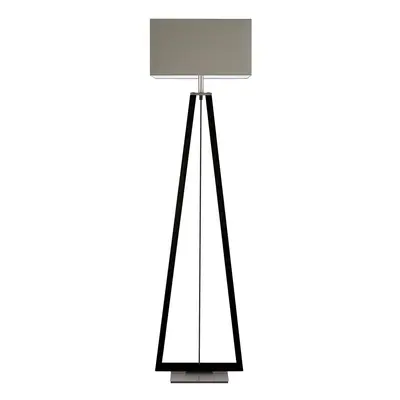 HerzBlut Stojací lampa HerzBlut Bi Bob, jasanový dub, dřevěné uhlí/taupe