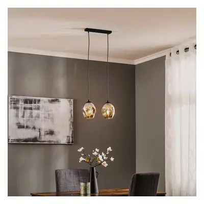 EMIBIG LIGHTING Závěsné světlo Starla dva zdroje, sklo grafit