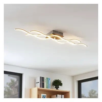 Lindby Lindby LED stropní svítidlo Safia, 99 cm, tři žárovky, hliník