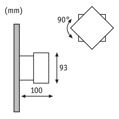 Paulmann Venkovní nástěnné svítidlo Paulmann Cybo LED, 2 700 K, 10x10 cm, šedé