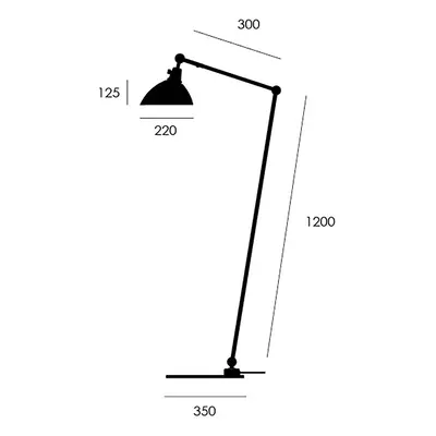 midgard midgard modulární stojací lampa TYPE 556 černá 140 cm