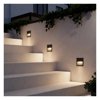 Lucande Vestavné nástěnné svítidlo Lucande LED Loya, 23 x 8 cm, šedé, IP54