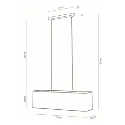 BRITOP Závěsné světlo Canvas, len, délka 80 cm hranaté