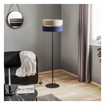 Duolla Stojací lampa Duo, modrá/šedá/zlatá, výška 145cm